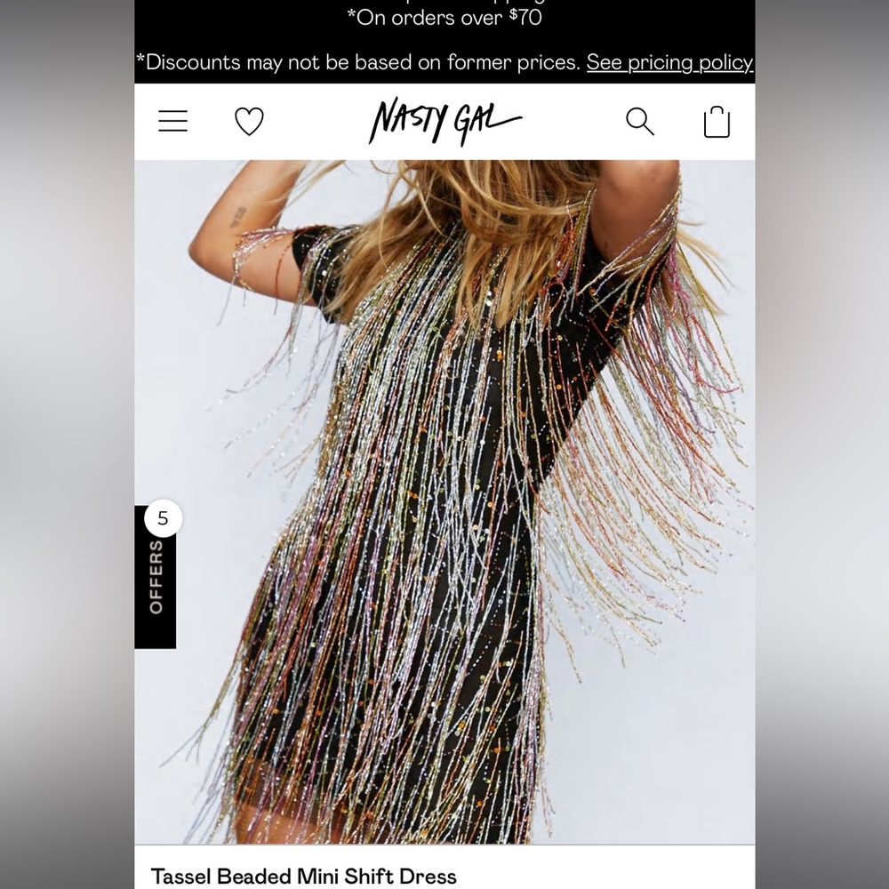 NEW with tags! Nasty Gal Tassel Beaded Dress Size 6